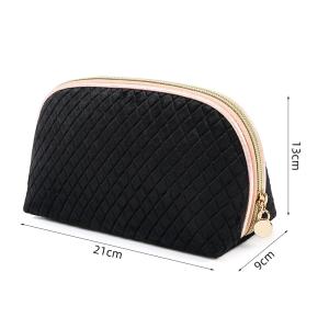 China Flocking Zipper Velvet Storage Bag For Beautician factory