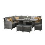 Leisure Outdoor AJUNION 9 Seating PE Rattan Garden Dining Furniture Set with