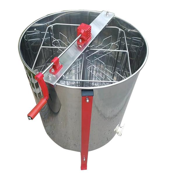 China 4 Frame Stainless Steel Manual Honey Extractor With Inner Baskets Extract Honey From Honeycomb In Two Directions factory