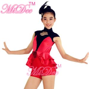 China Cap Sleeves Hip Hop Dance Wear Lacing Across Middle Font Bodice With Back Centre Zipper factory