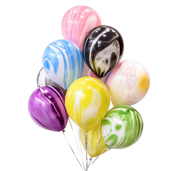 9pcs Colorful Wedding Valetine's Day Agate Marble Balloons Decoration Baby