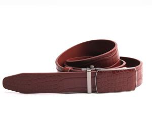 China 3.5cm Men Leather Ratchet Dress Belt With Automatic Click Slide Buckle factory