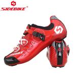 Red Lock Pedal Road Bike Cycling Shoes Red And Black Color Slip Resistance