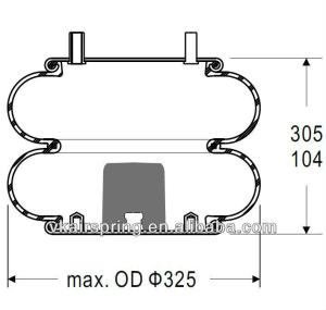 China 16-11378-000/S-10170 Industrial Rubber Air Spring/ 3B12-406 Air Suspension Spring Parts For OEM factory