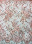 Coloured Designs Chantilly Lace For Wedding Dresses , French Lace Fabric