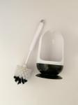 Semi Enclosed Toilet Cleaner Brush Hideaway Compact Long Handle Heavy Base For
