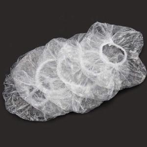 China Waterproof Transparent Plastic Shower Cap , disposable hair caps Eco Friendly factory