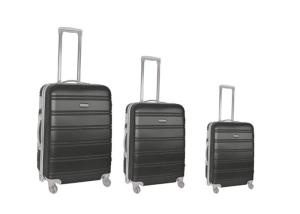 China ABS Zipper Framed Trolley Bag Set Of 3 Hard Shell Suitcases Logo Customized factory