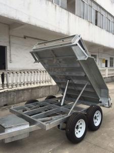 China Heavy Duty Galvanised 8x5 Tipping Trailer , Hydraulic Electric Tipper Trailers factory