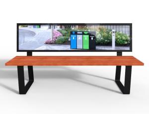 China Wooden Advertising Bench Waterproof For Outdoor Garden Park factory