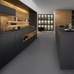 Modern Matte Acrylic Kitchen Cabinets Luxury Black Melamine Kitchen Wall