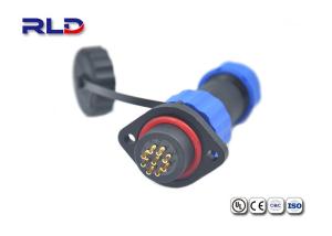 China Nut Type 12 AWG 25A 4 Pin Waterproof Plug Panel Mount Connector factory