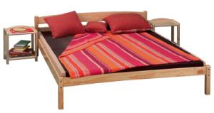 China modern double bed pine wood factory
