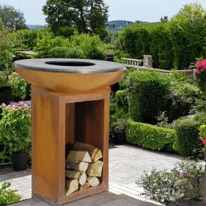 China Multi Function Outdoor Charcoal Smoker Steel BBQ Grill In Corten Steel factory