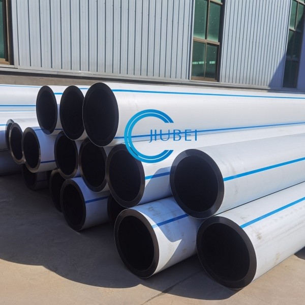 Water Supplying Dredging HDPE Pipe White-black Co-extruded With Excellent Impact Resistance / Steel Flanges Connection