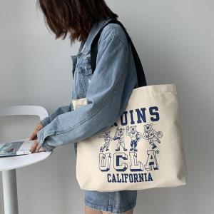 China 30x25x10cm Cotton Shopping Totes 360gsm 12OZ Silkscreen Tote Bags factory