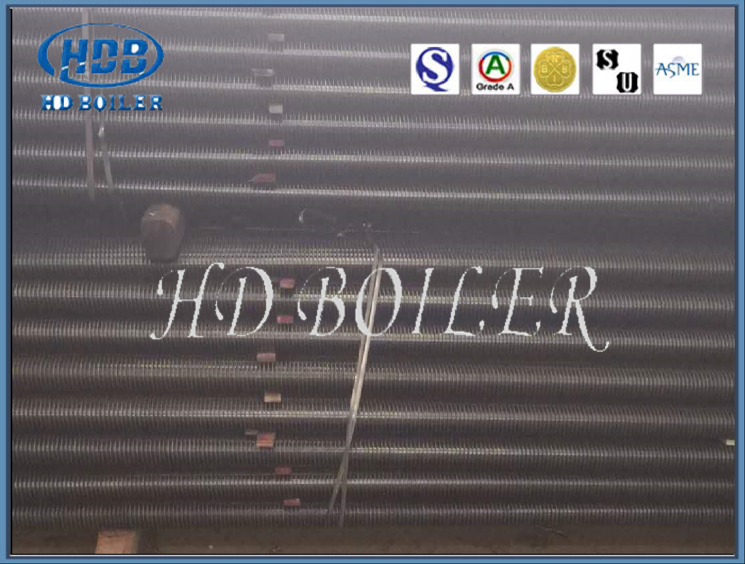 Longitudinal Spiral Fin Tube Boiler Steam Header Reduced Thermal Diviation