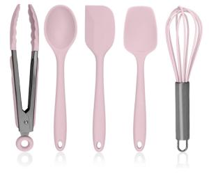 China Kitchen 5 Piece Silicone Cooking Utensils Easy To Clean Silicone Kitchen Utensil Set factory