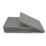 4 Black Slate Straight Rim Plain Stone Coasters Natural Surface