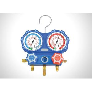 China 80mm Two Valve Manifold Gauge Set R404A R410A With Charging Hose on sale