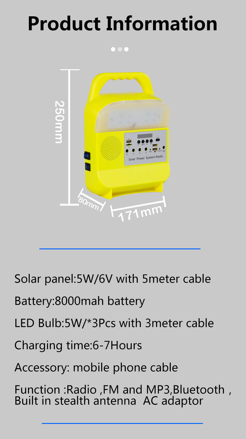 Portable Home Use Small Solar LED Light Solar System Energy Home Solar Lighting Kits