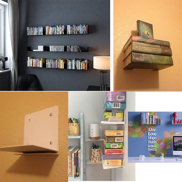 Office Desk Table Organizer Invisible Book Display Shelf for Floating Wall Home Decor
