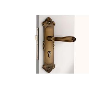 Room Door Mortise Lock Set With 130×68 mm Lever Handle Antique Yellow Bronze