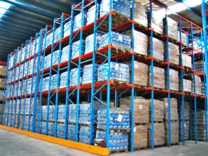 China Commercial Metal Racking System , Heavy Duty Drive In Pallet Racking factory