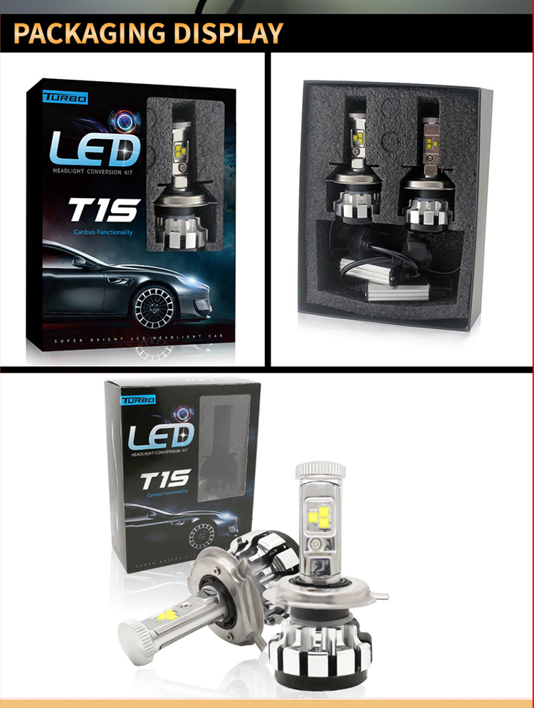 T1 Canbus Automotive LED Headlight T1 9005 9006 9007 H11 Super Bright