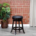 Black Padded Counter Stools Indoor Living Creede Backless Swivel Stool Leather