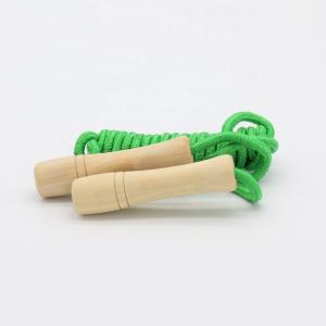 China Jump Rope Wooden Handle and Colored Rope, Wooden Jump Rope for Kids and Adults factory