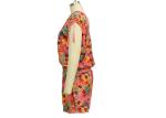 Satin Ladies Summer Jumpsuits , Loose Off The Shoulder Floral Jumpsuit Mesh