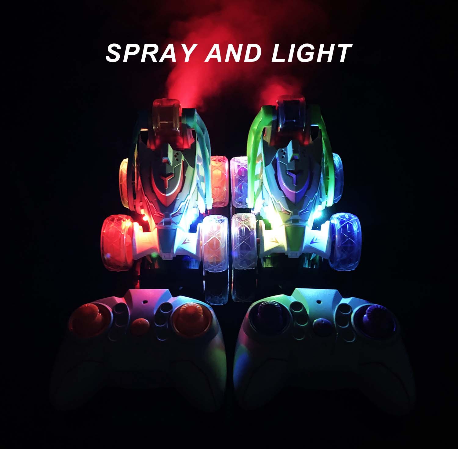 2.4G Stunt Dumper Light Spray Roll Over Remote Control Vehicle for Outdoor Play and Fun
