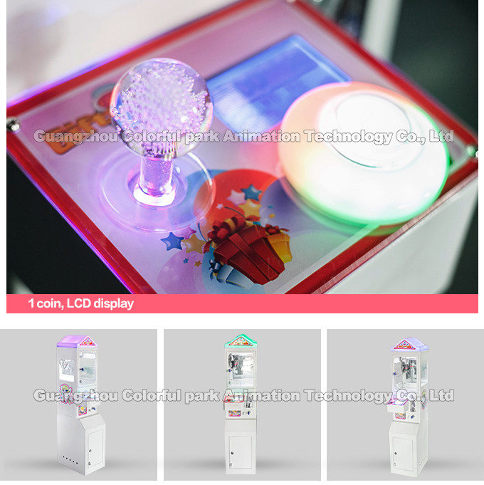 Mini Claw Crane Machine Plastic Material LCD Display CE Approved