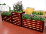 Fiberglass Reinforced Wooden Grain Flower Box For Garden Hotel Or Commecial