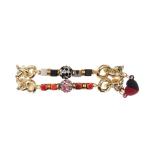 Magnetic Love Heart Charm Chain Link Bracelet Set Valentine'S Day Gift