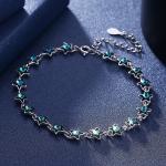 21.7cm 0.22oz Sterling Silver Slider Bracelets Fiance Silver Crystal Bracelet