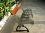 Modern Outdoor Stainless Steel Garden Bench With Cast Iron Legs