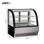 Confectionery Curved Cake Showcase Chiller Commercial Cake Display Cabinet For