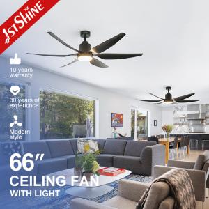China 66 Inches Black Ceiling Fan Office Smart Design with LED Light and 10- from 1stshine factory
