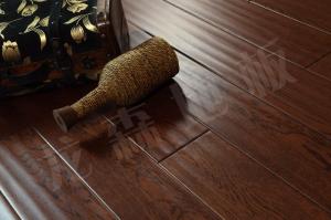 China handscraped white oak engineered wood flooring with brown stained factory