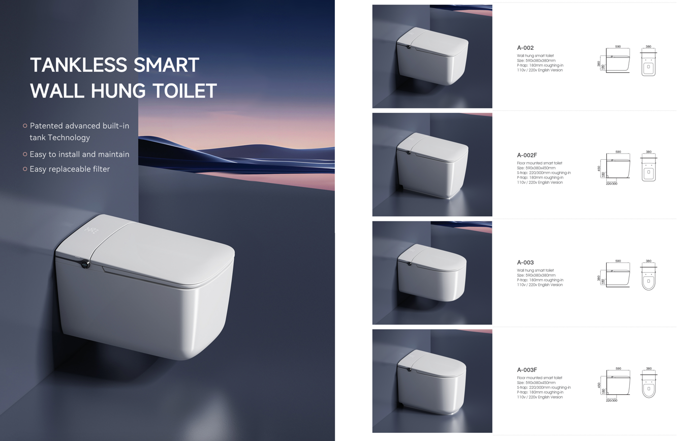 modern smart toilet for project building with built-in ceramic water tank and fashion design