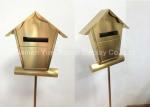 Custom Made Shape Gold Colour Metal Decorations Crafts Durable Letter Box