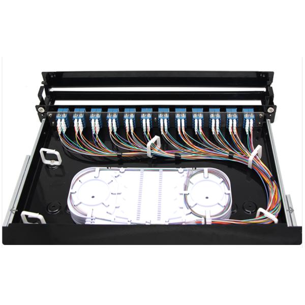 Fiber Optic High Density Patch Panel 19" Rack Mount 1U 96F LC Quad Adapter