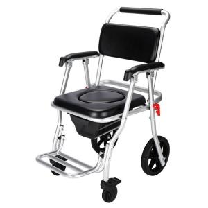 China Folding Commode Shower Chair With Bedpan Home Care Black on sale