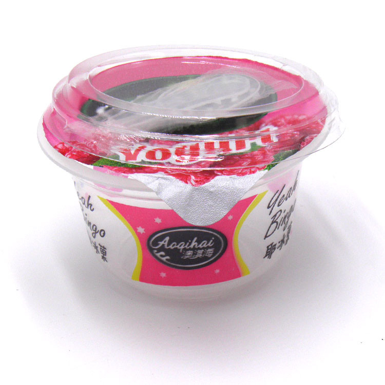 160ml pp plastic clear color and white color with your logo printing on top lid and cup shipping by sea
