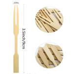 3.5 Inch Disposable Bamboo Food Picks Eco Wooden Cutlery For Fruit