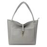 Buy cheap Gray Vegan Leather Tote Bag PU Soft Leather Satchel Handbags from wholesalers