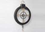 Industrial 3D Ring Hanging Oversized Black Metal Wall Clock