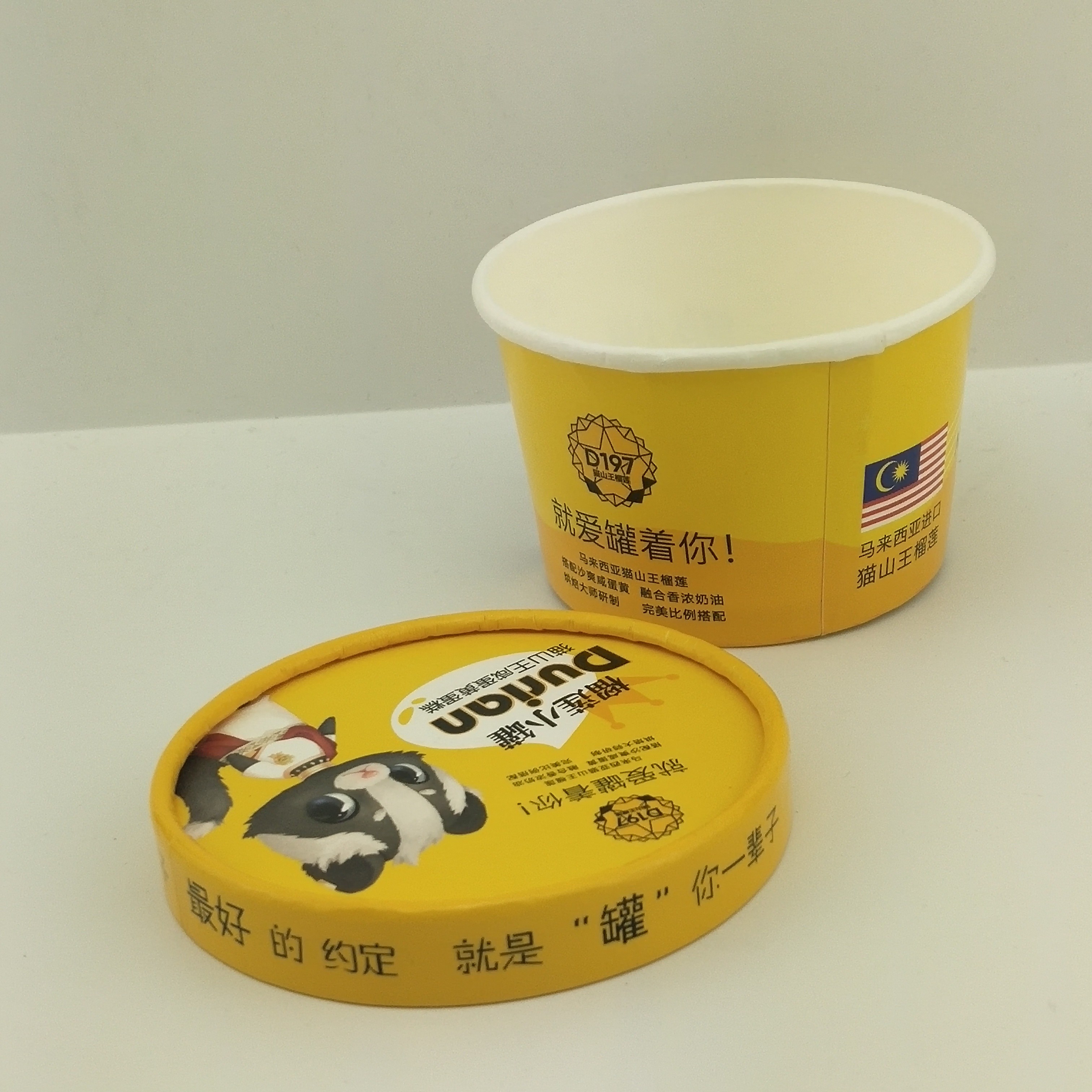paper lid Custom Printed Paper Ice Cream Cups Printing Takeaway Containers 8oz 250ml paper cup